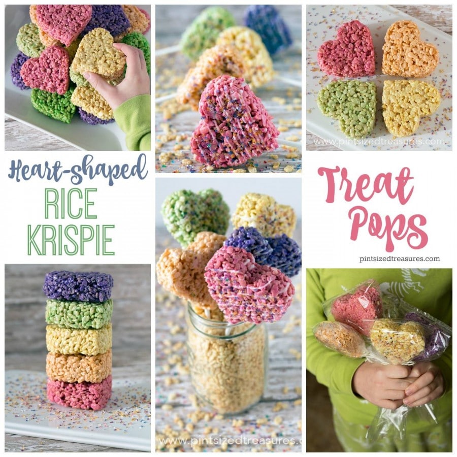 Heart Shaped Rice Krispie Treats Collage