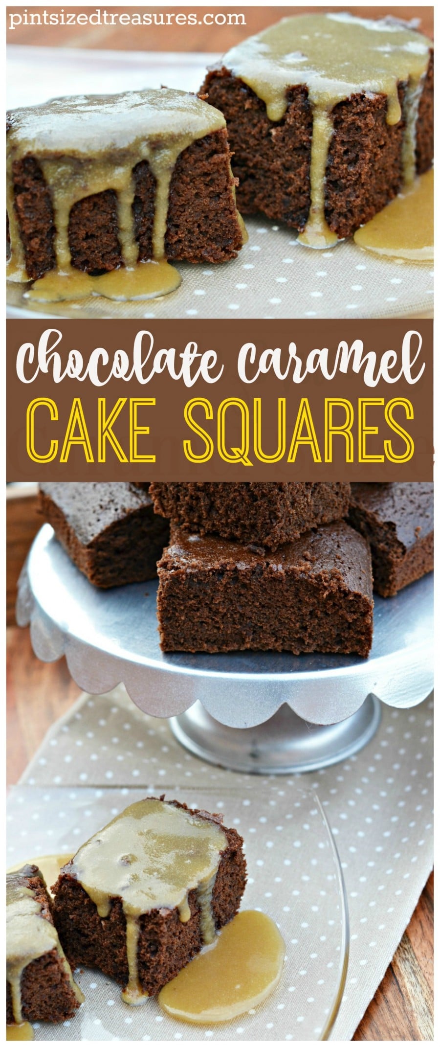 chocolate caramel cake squares