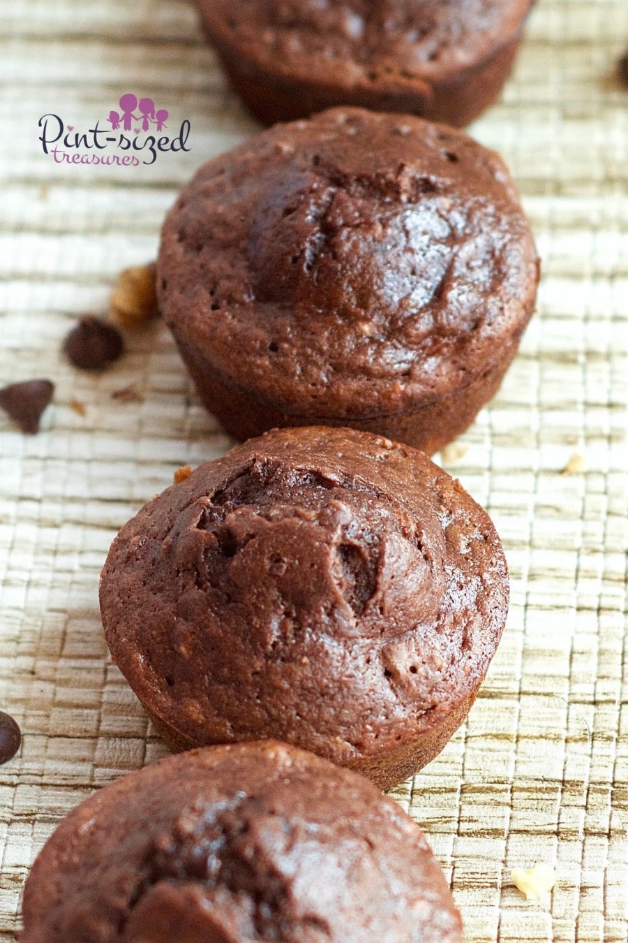 triple chocolate banana nut muffins