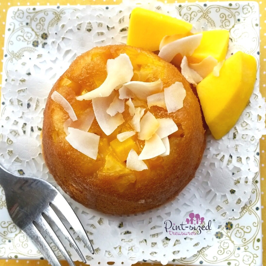 upside down mango cake