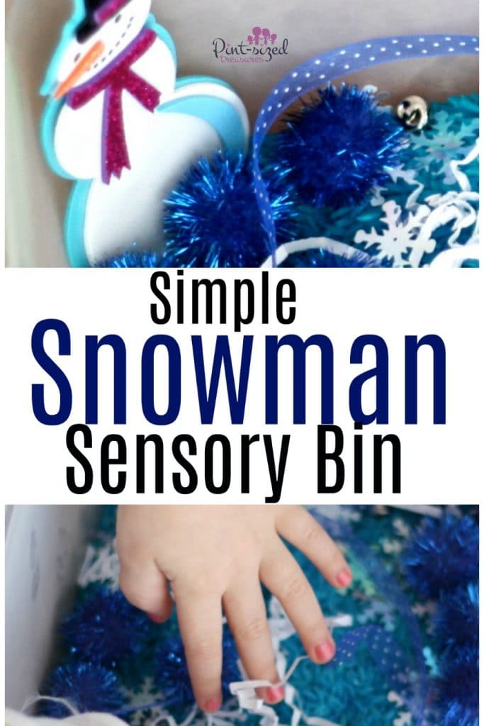 snowman sensory bin
