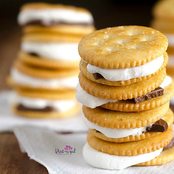 s'mores made with Ritz crackers