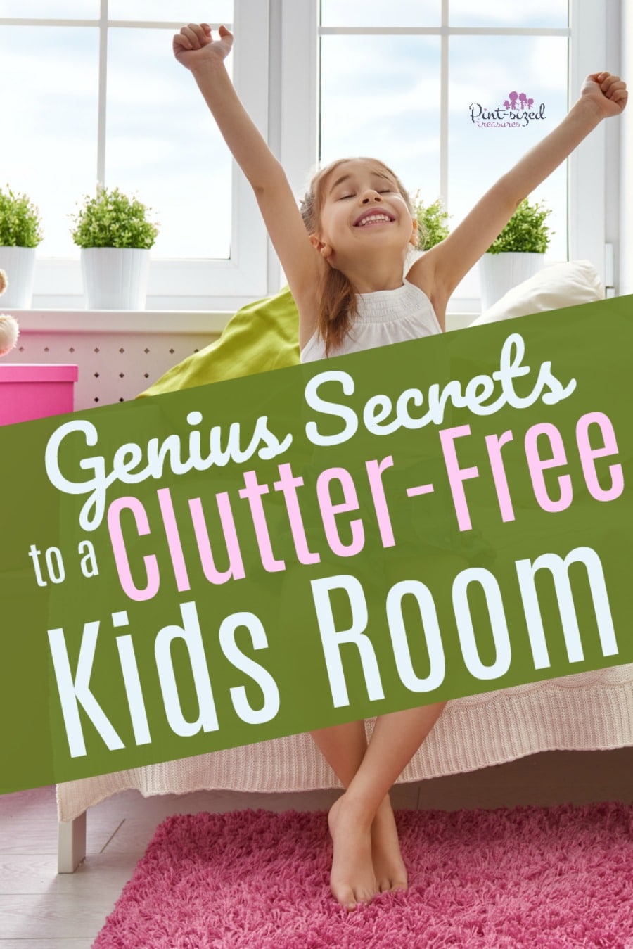 Struggling with a cluttered kids bedroom? We're sharing our GENIUS secrets to a clutter-free kids room that are super simple but powerful! #parenting #clutterfree #declutter #parentinghack #organzingmyhome #cleanhome #cleankidsroom #declutterwithkids