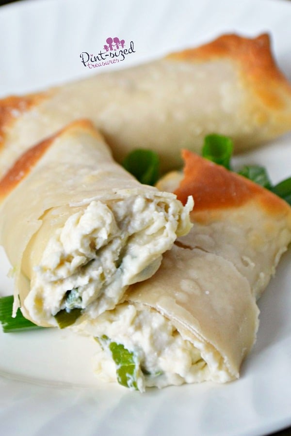 Easy crab rangoon egg rolls that make the perfect appetizer!