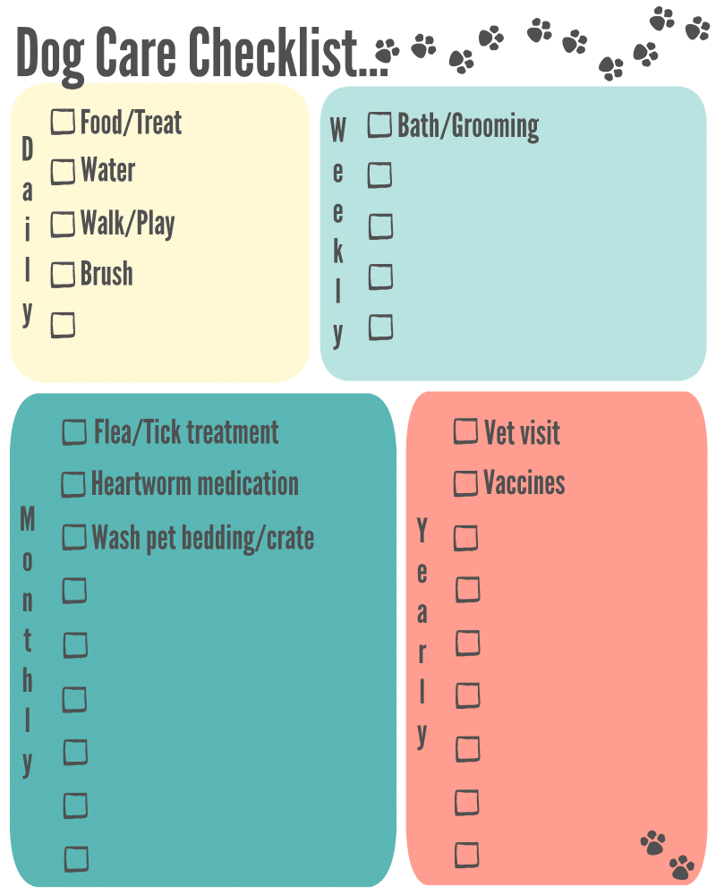 dog care checklist