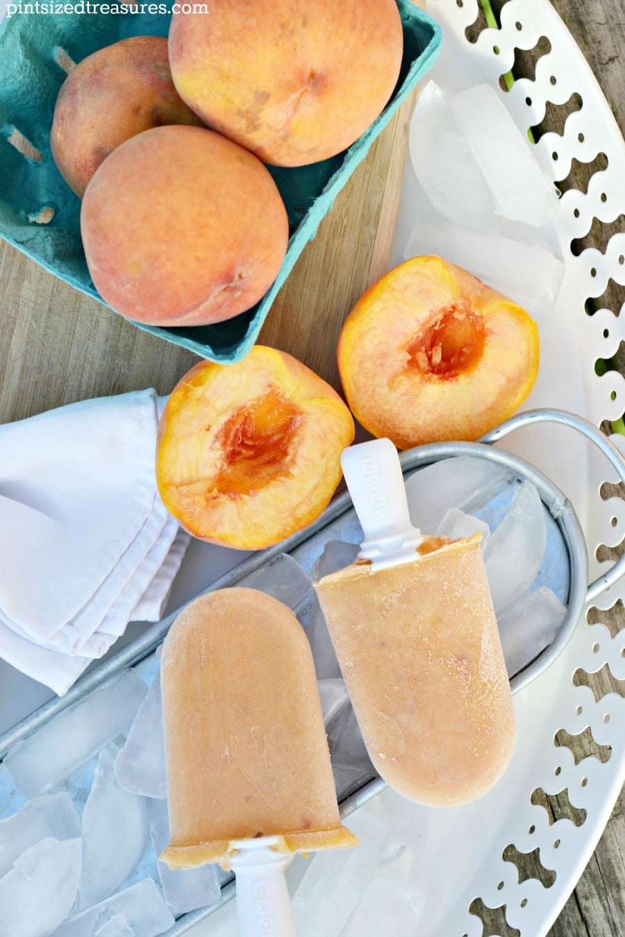homemade peaches and cream popsicles