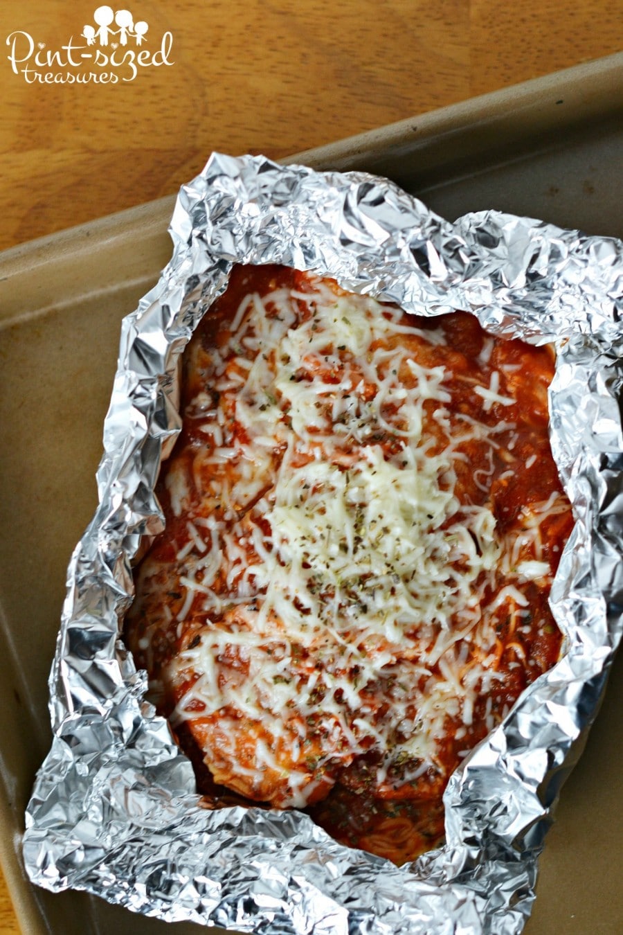 easy chicken parmesan cooked in foil