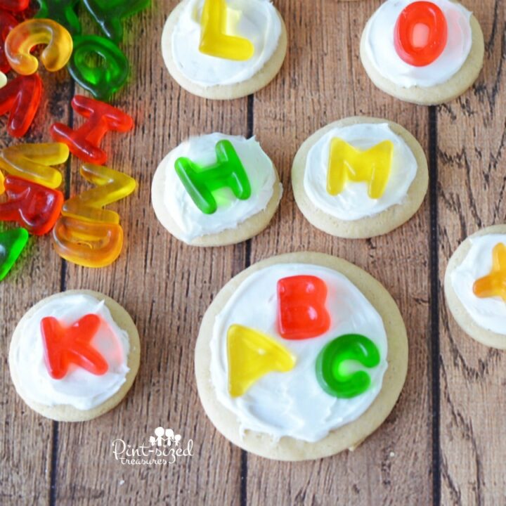 Love this easy alphabet sugar cookie recipe that makes learning fun for my little ones!!