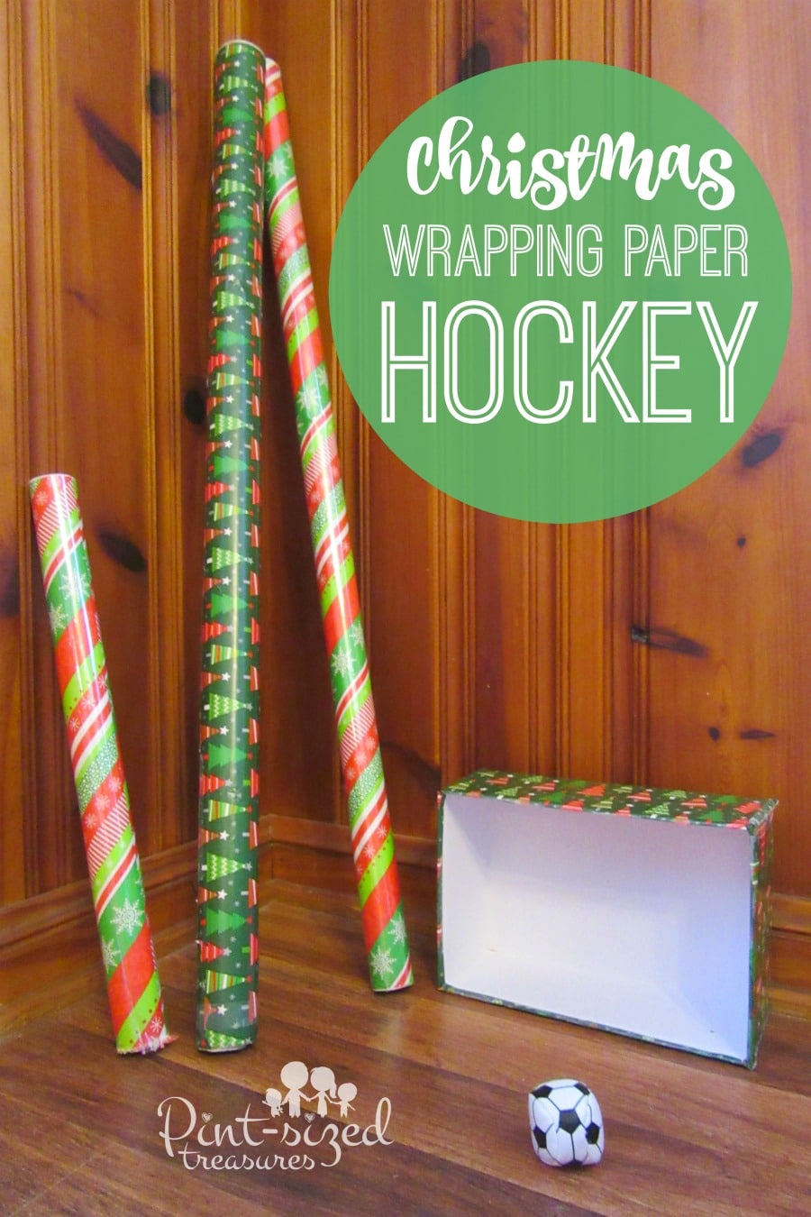 Christmas wrapping paper hockey game