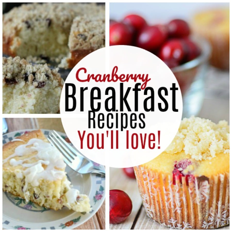 Cranberry breakfast recipes that you'll love! These recipes are packed full of cranberries and a love to wake up to something AMAZING to eat for breakfast! Which one will you start with first?