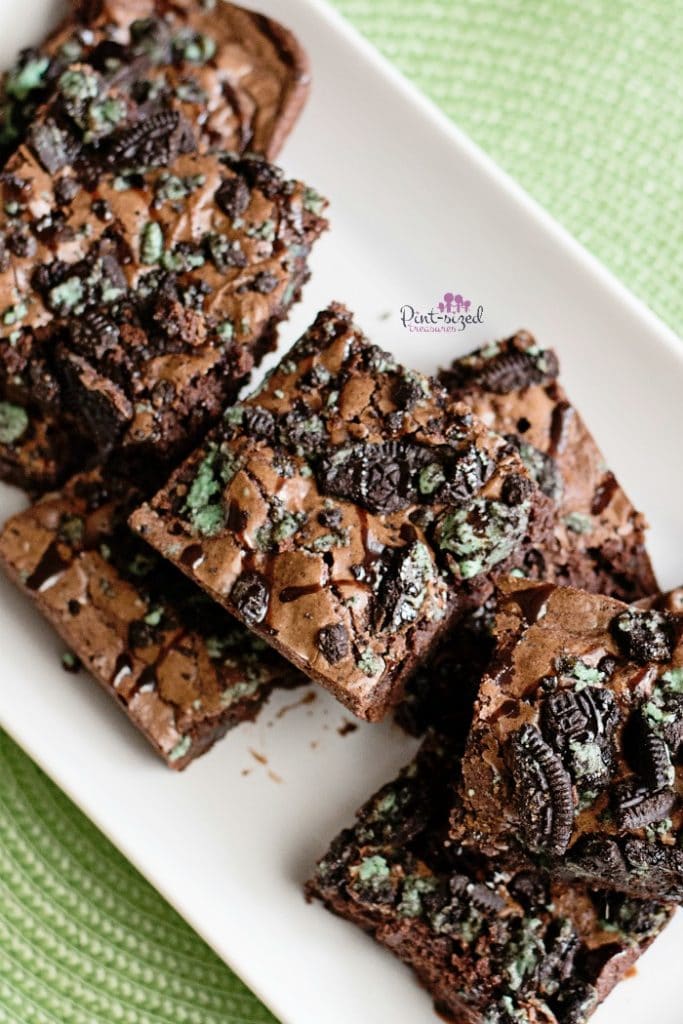 Oreo Mint chocolate brownies that are crazy-fudgy!