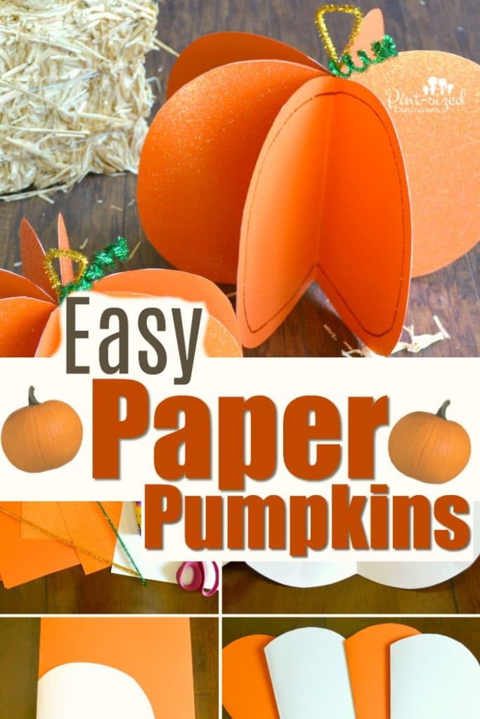Love easy crafts! This paper pumpkin craft is incredibly simple, but super-cute! Just a few materials and you'll have loads of paper pumpkins in your house or classroom! #paperpumpkins #Pumpkincraft #easycrafts #easypumpkincrafts #Pumpkinactivity #craftsforkids #easypumpkincraftsforkids