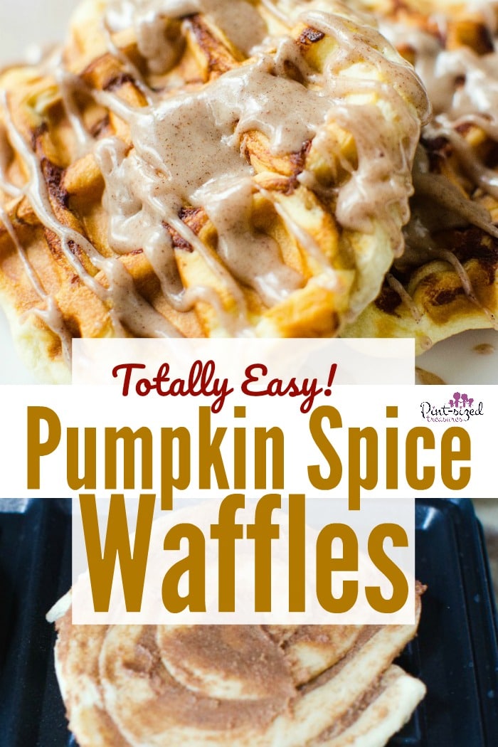 Oooh! These easy, pumpkin spice waffles are perfect for pumpkin fans!  The homemade pumpkin glaze is an extra touch to this pumpkin season recipe! Enjoy! #pumpkinrecipes #Pumpkinspice #pumpkinspicewaffles #Pumpkinbreakfast #pumpkinspicebreakfast #easypumpkinspicerecipe #pumpkinwaffles #easywaffles #wafflerecipe