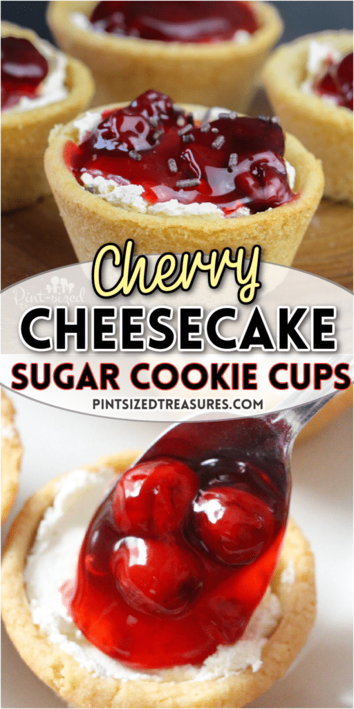 cherry cheesecake sugar cookie cups