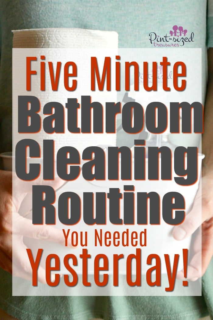 If you're super busy but enjoy a clean home, you need the five minute bathroom cleaning routine YESTERDAY! Grab the cute printable bathroom cleaning routine too!  #ad #FamilyCountsOnClean #KeepLifeRolling #cleaningtips #bathroomcleaning #cleanbathroom #cleaningwithkids #momswithcleanhome #cleanyourhouse #easycleaning #quickcleaningtips