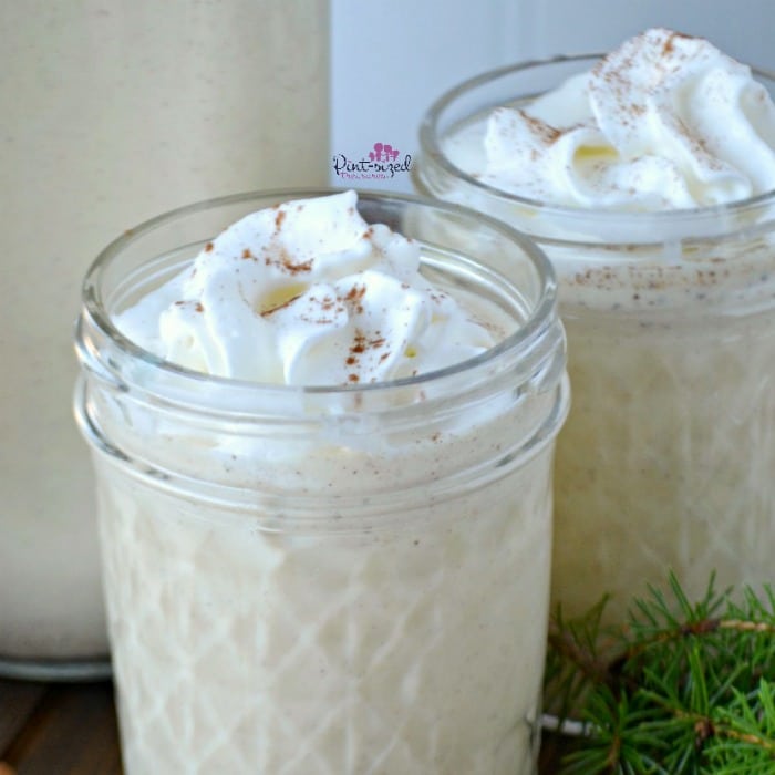 egg nog with whipped cream