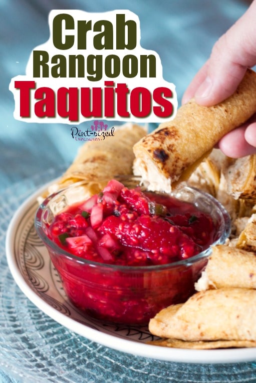 Crab rangoon Taquitos are so simple and good! Your favorite crab rangoon flavors baked into a taquito and served with salsa!