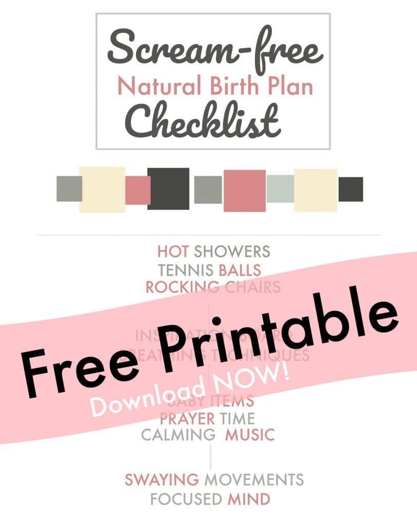 printable check list for a natural labor and delivery