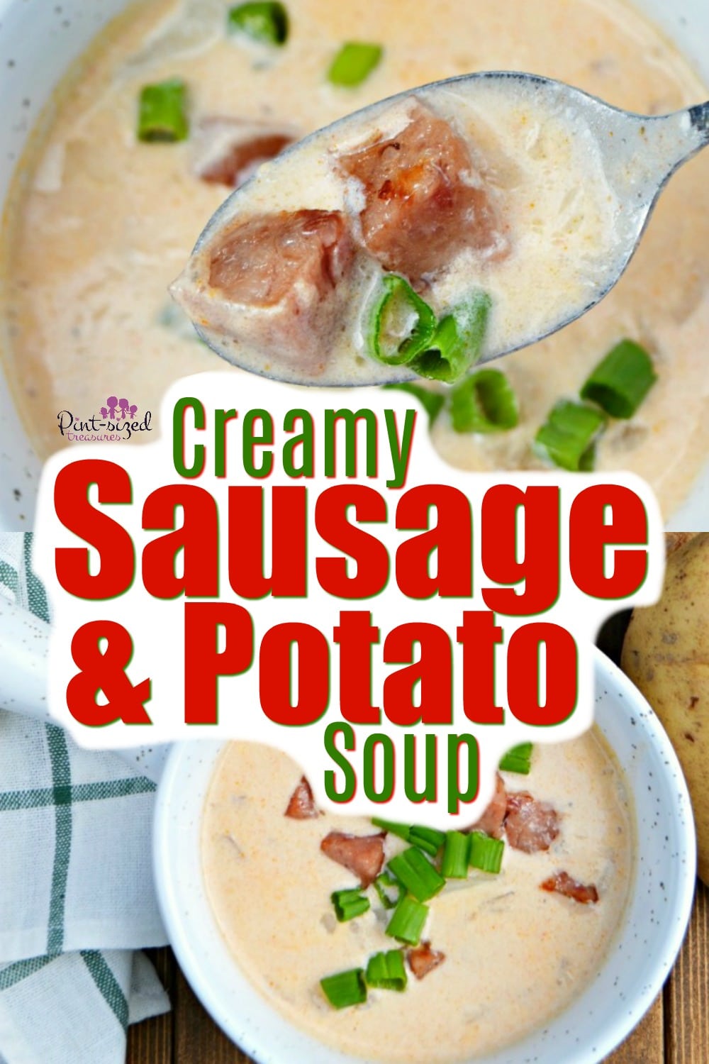Creamy sausage and potato soup is a super simple recipe that's perfect for busy weeknights! A perfect comfort food that uses the ingredients in your pantry!