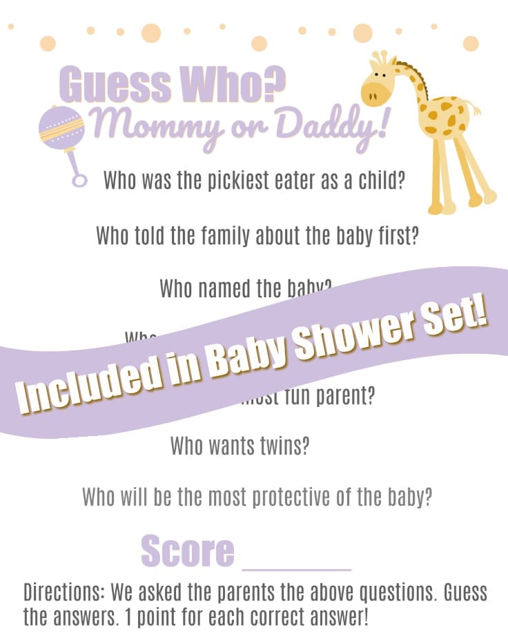 games for baby shower
