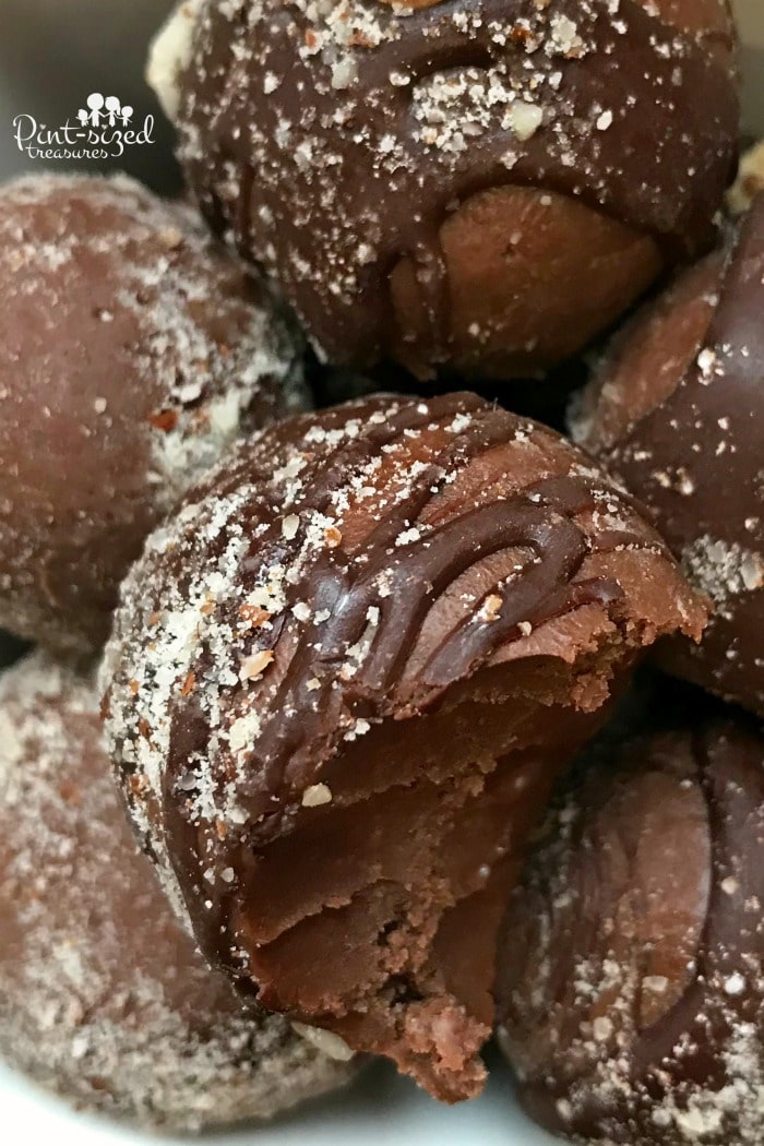 Chocolate Truffles Recipe that's been bitten into