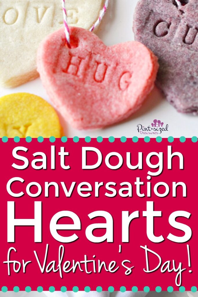 Valentine's Day Salt Dough Conversation Hearts