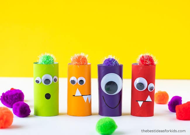 monsters made from toilet paper rolls