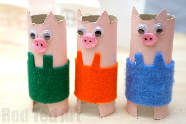 little pigs made from toilet paper rolls