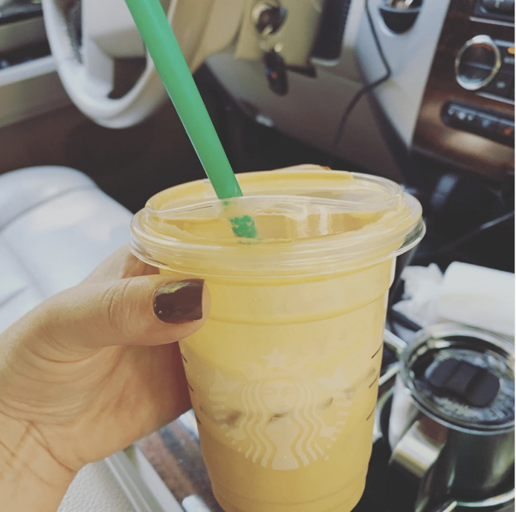 Starbucks drink with straw