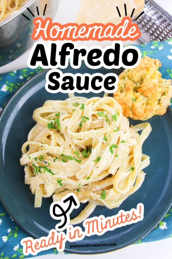 Alfredo sauce stirred into fettuccine