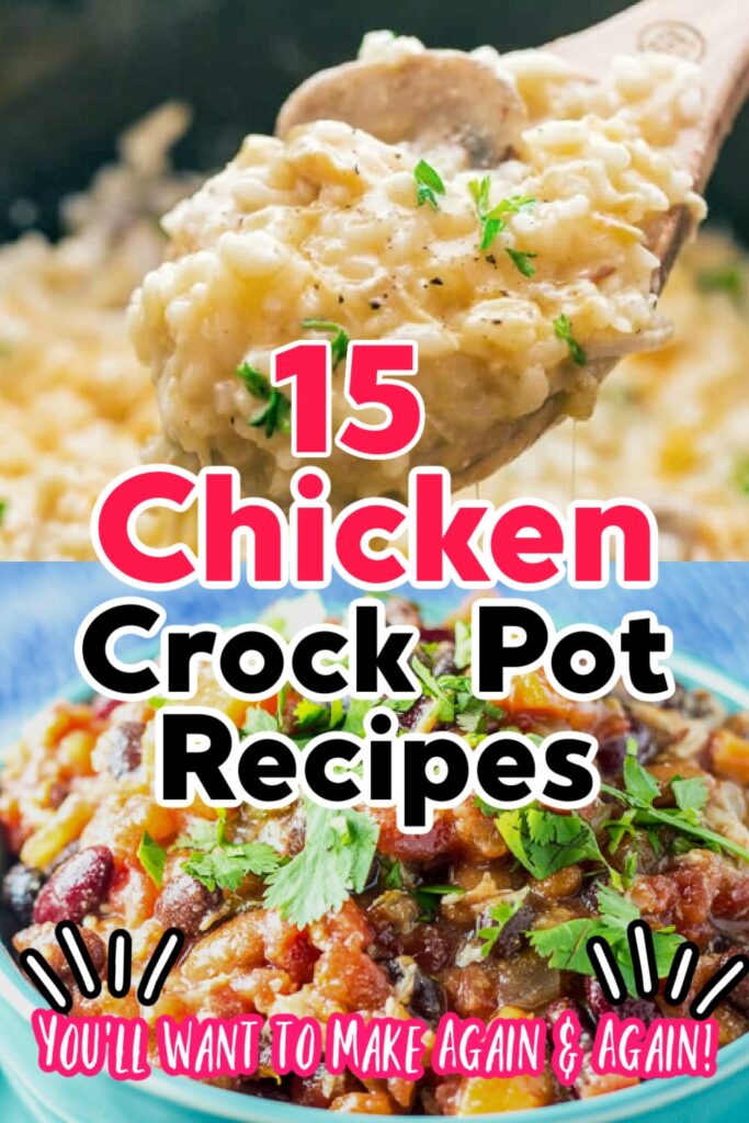 close up of two chicken crock pot recipes