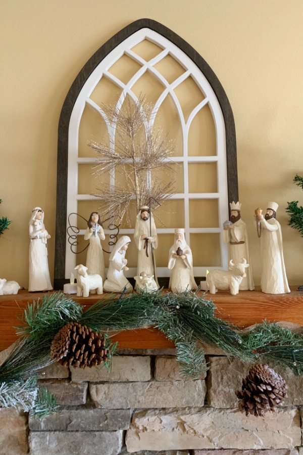 nativity set before cleaning and organizing