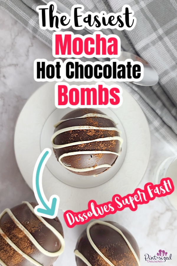 photo of 3 mocha hot chocolate bombs