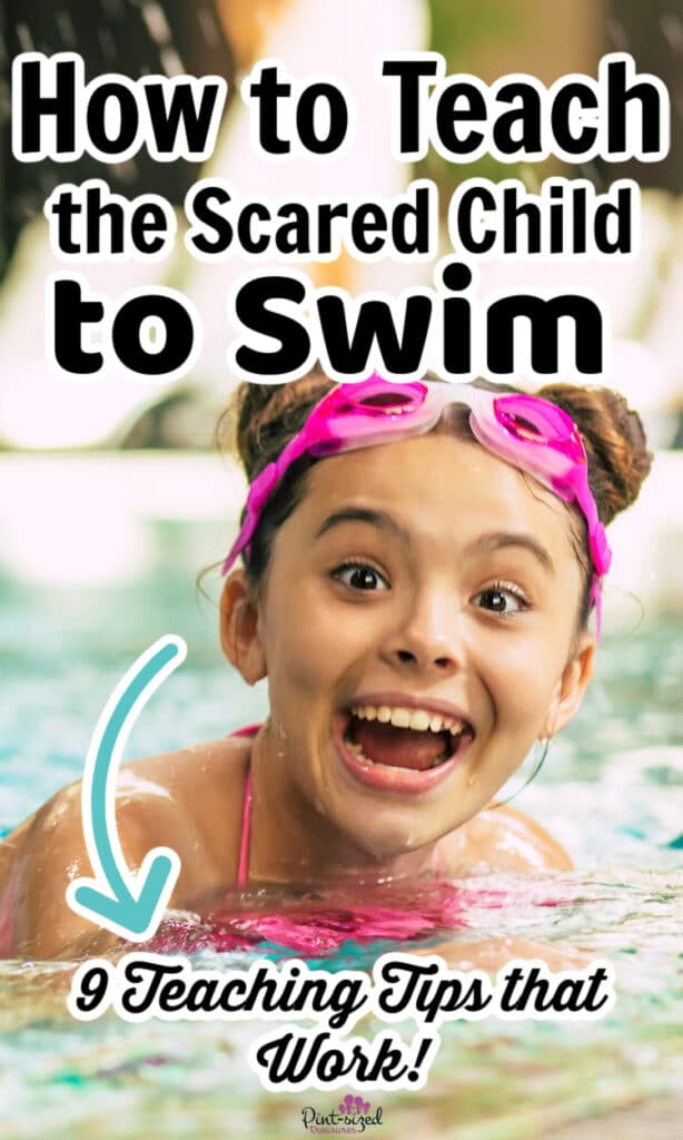 little girl swimming in pool