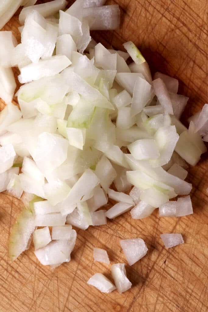 chopped onions for egg cups