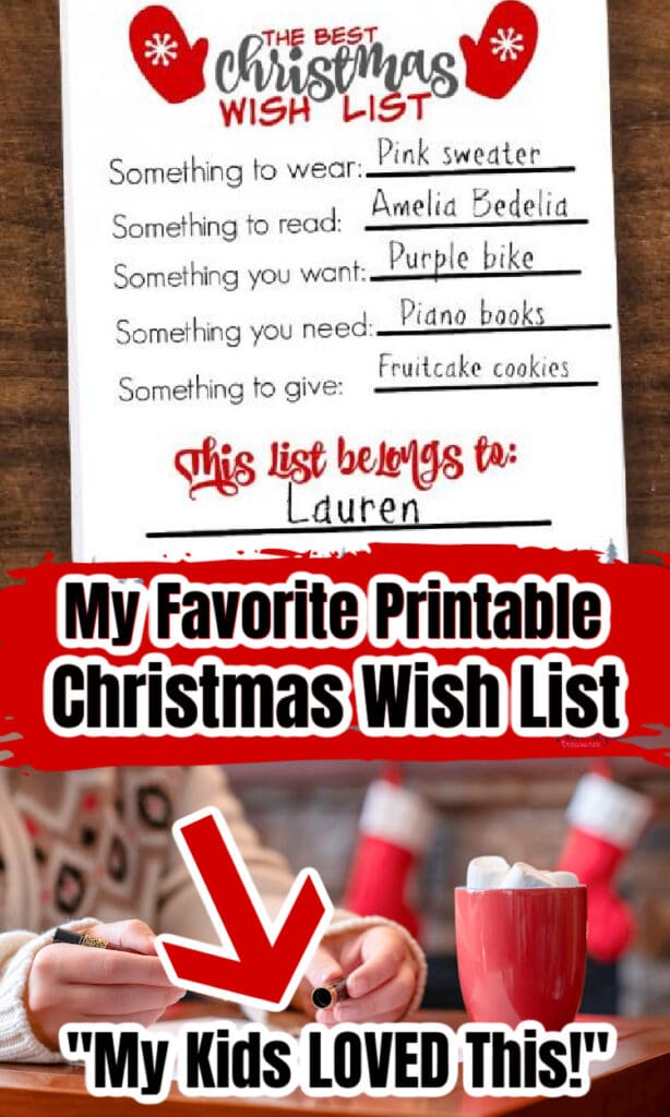 child writing her Christmas wish list