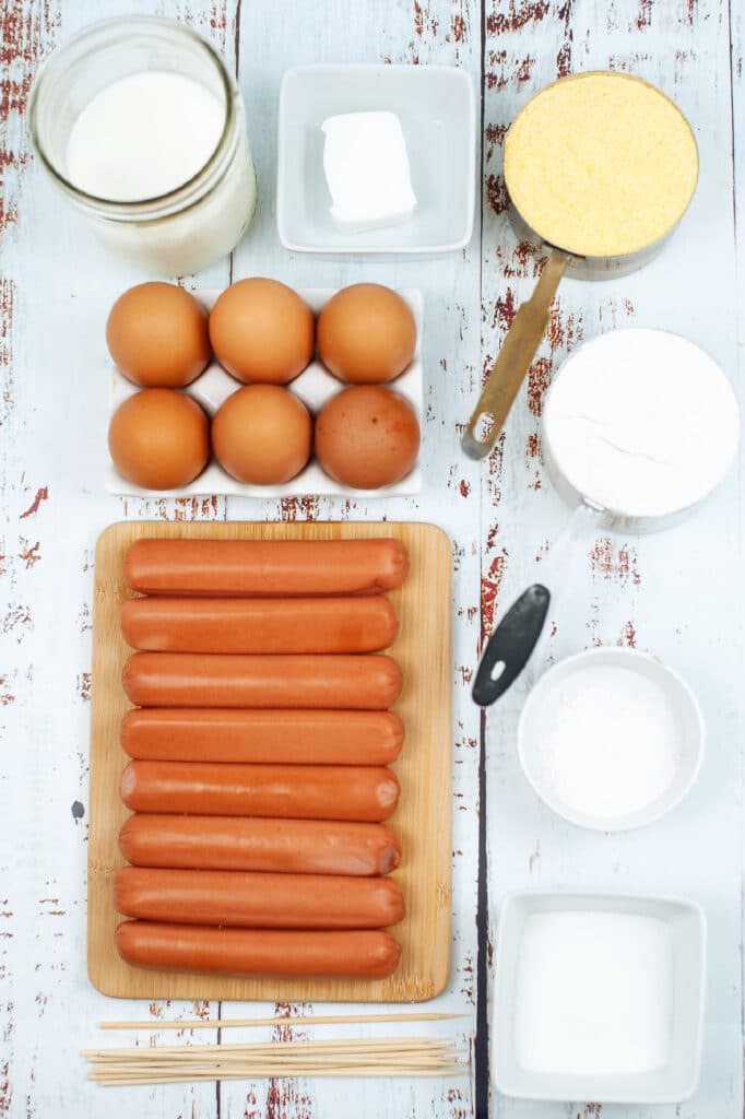 ingredients for homemade corn dog recipe