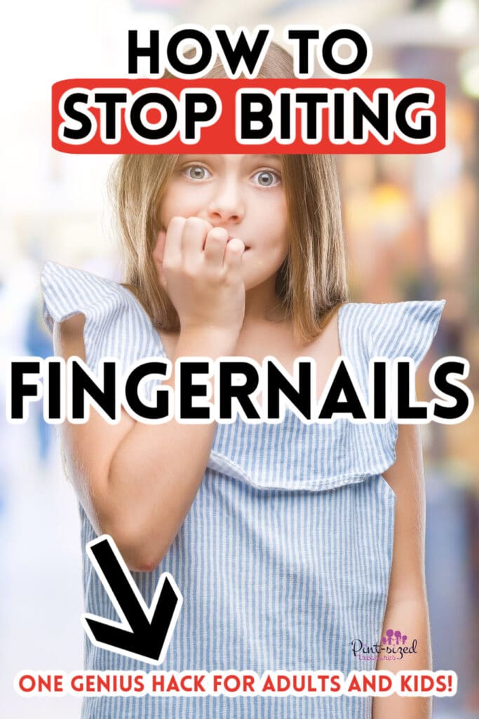 little girl biting fingernails