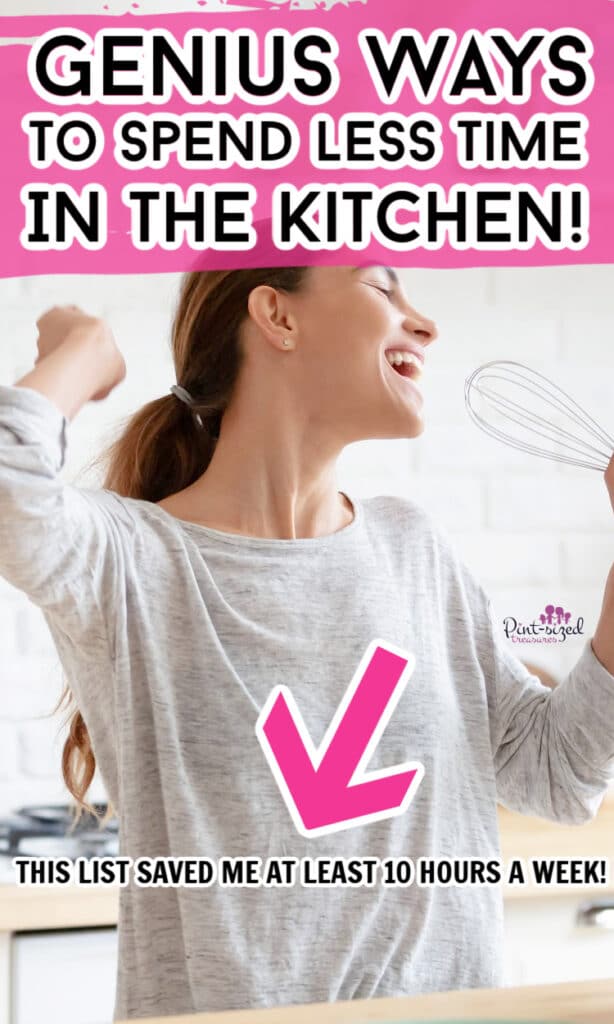woman happy in kitchen because she's saving time