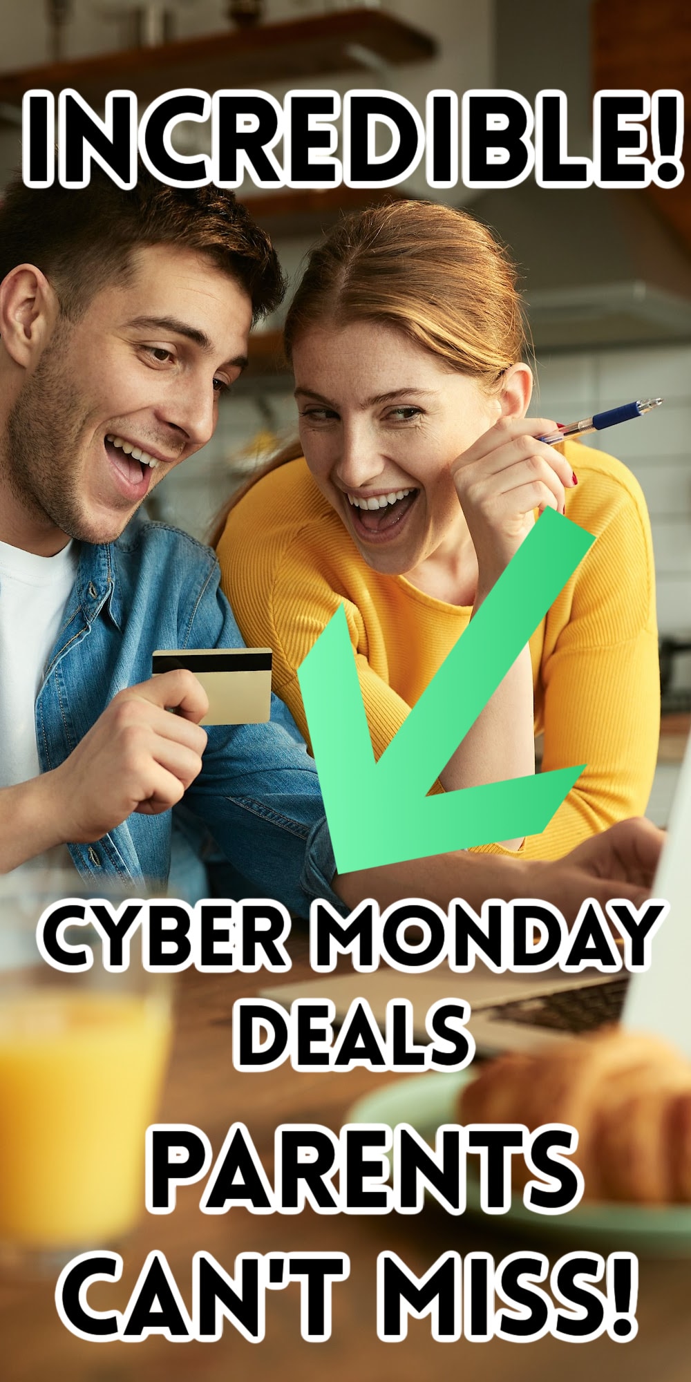 couple looking at Cyber Monday deals online