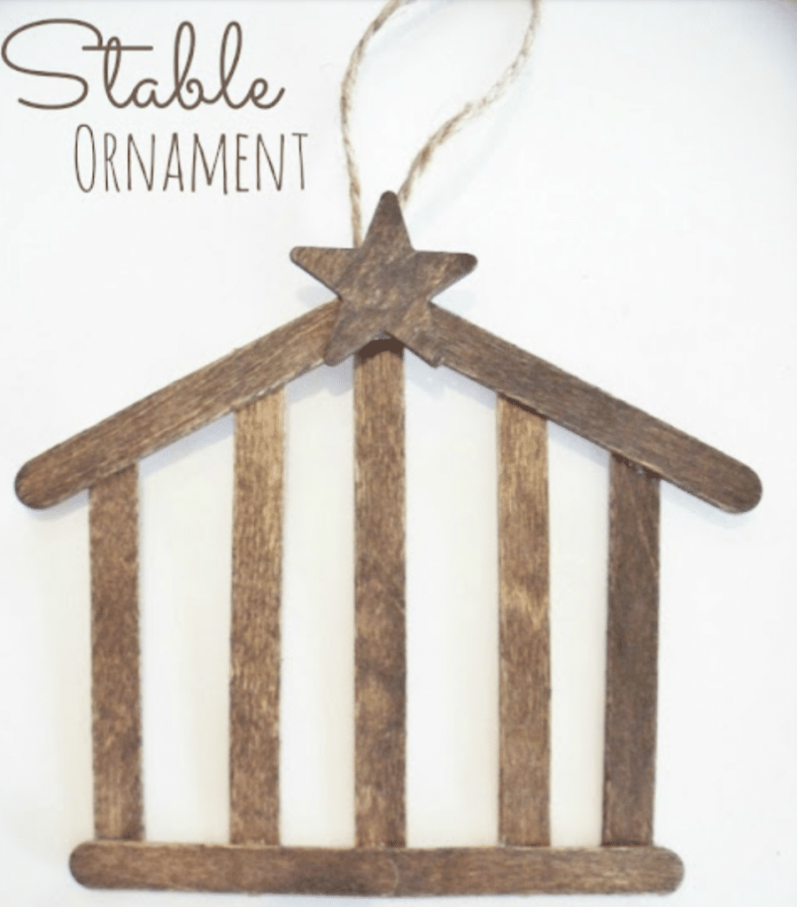 diy Christmas ornament made from popsicle sticks