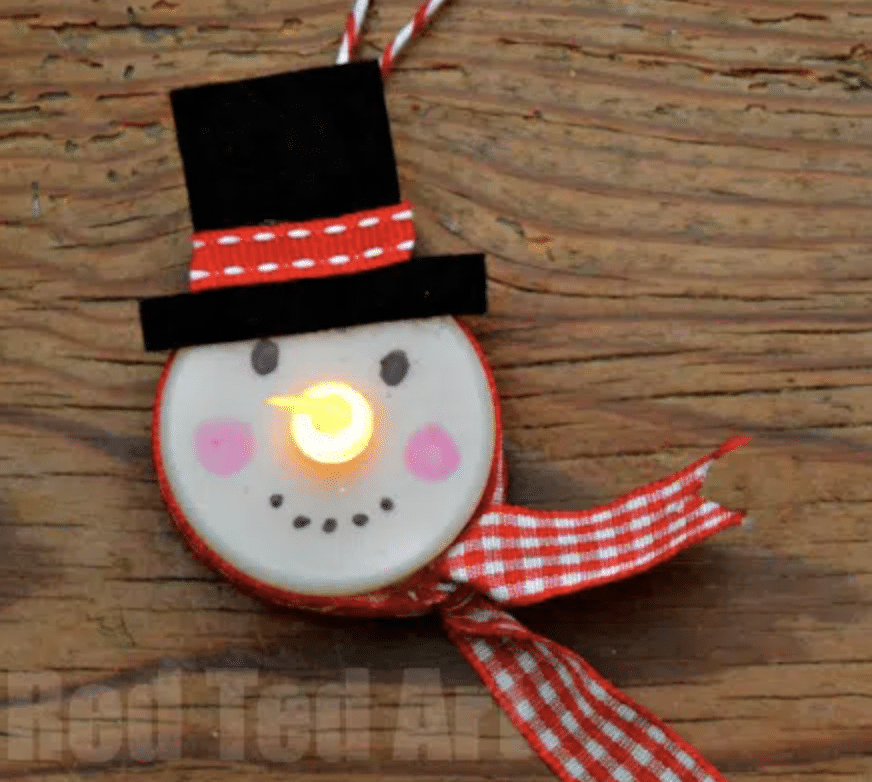tea light snowmen Christmas ornament