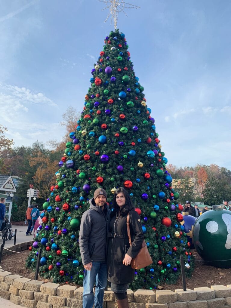 Christmas tree at Dollywood theme park