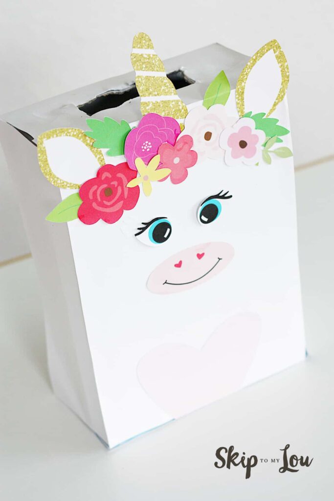 unicorn mailbox craft for Valentine's Day in the classroom