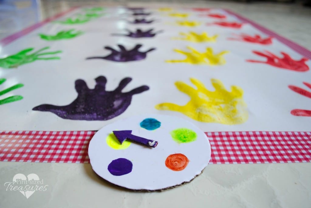 hand print Twister for kindergarten