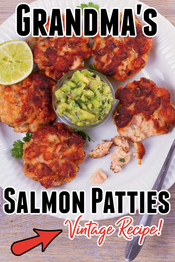 salmon patties on serving plate