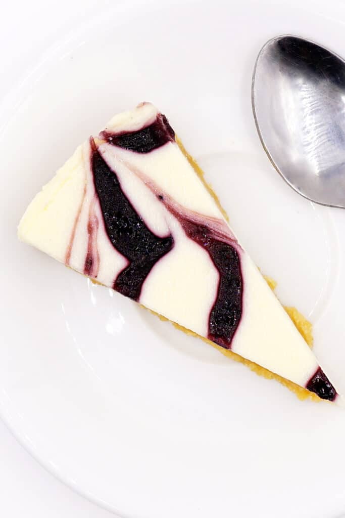 slice of blueberry cheesecake