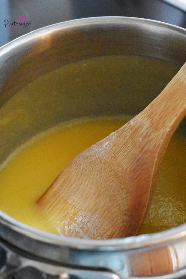 melting butter for crab rangoon casserole