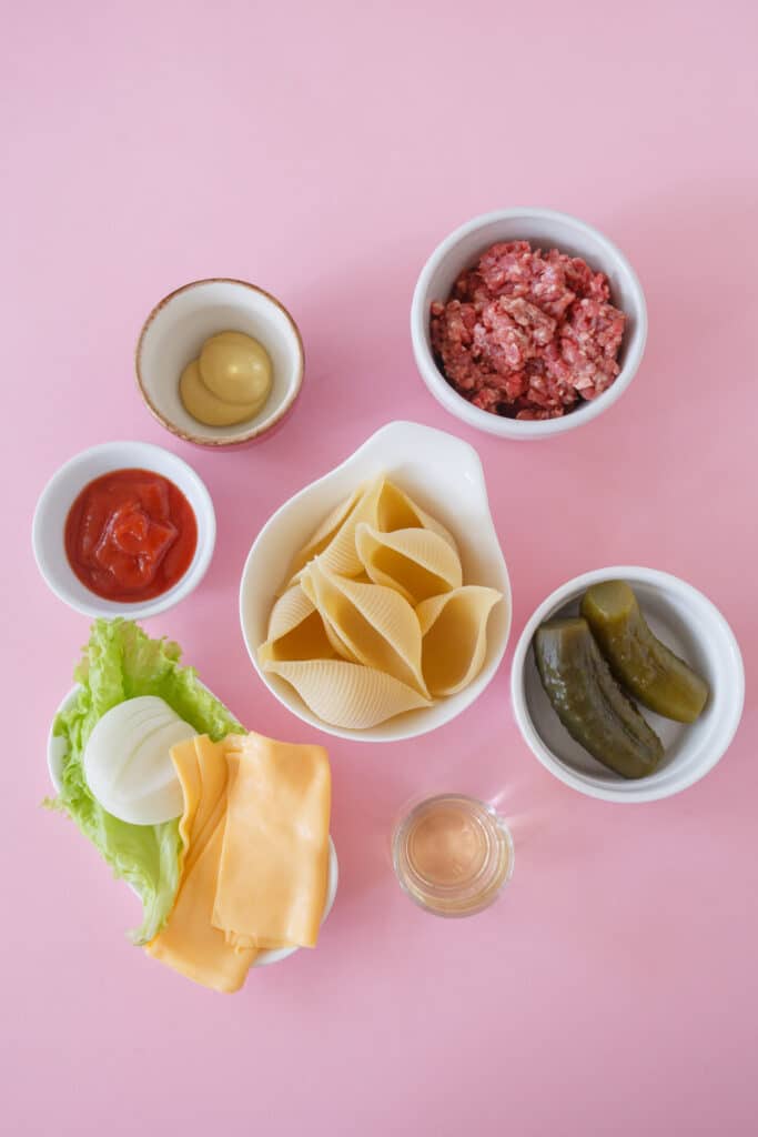 ingredients for stuffed cheeseburger shells