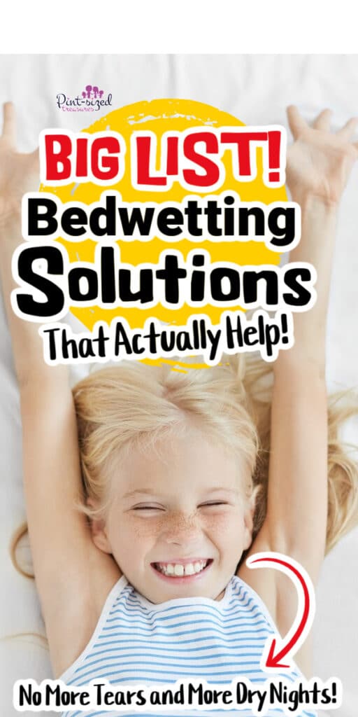 little girl happy that she doesn't wet the bed anymore because of the bedwetting solutions